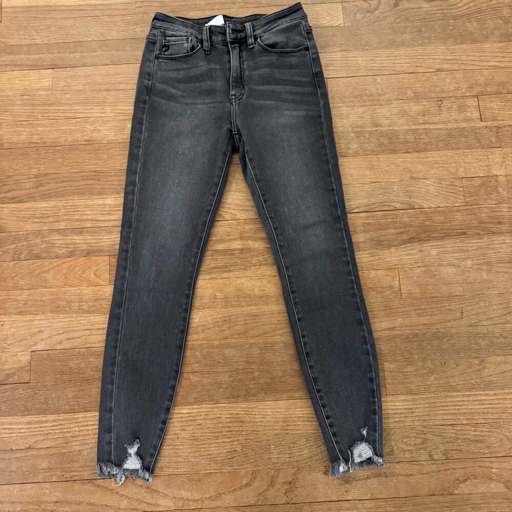 KanCan black mid rise unfinished hem jeggings juniors size 3
b8